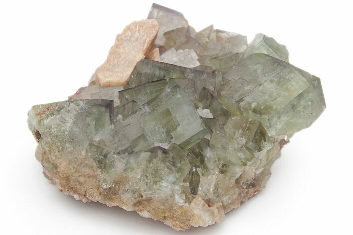 Green Cubic Fluorite Crystal Cluster - Morocco #219262